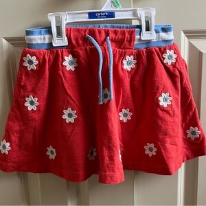 Boden Red Floral Kids Skirt